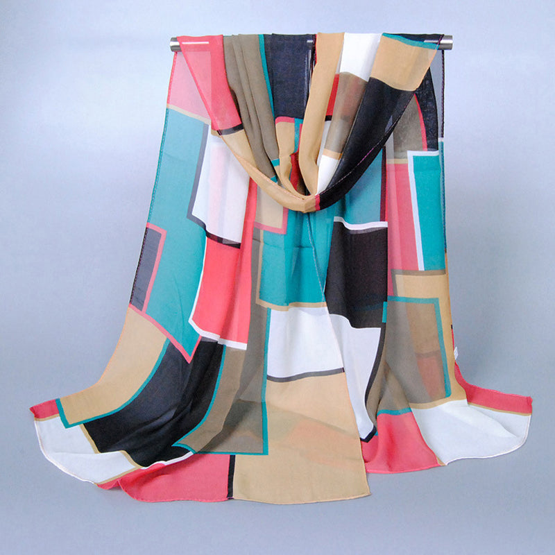 Colourful Geometric Print Scarf