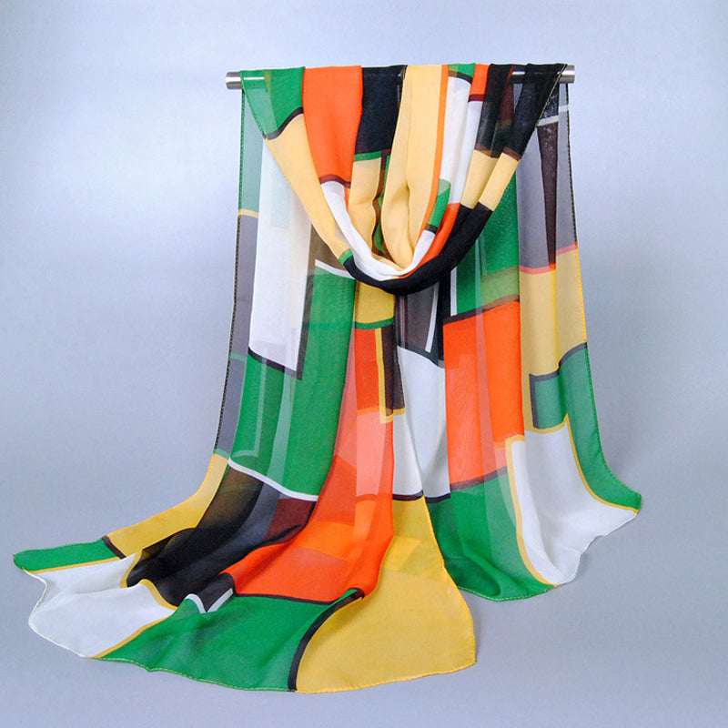 Colourful Geometric Print Scarf