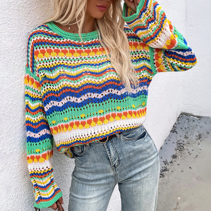 Colourful Striped Knit Sweater