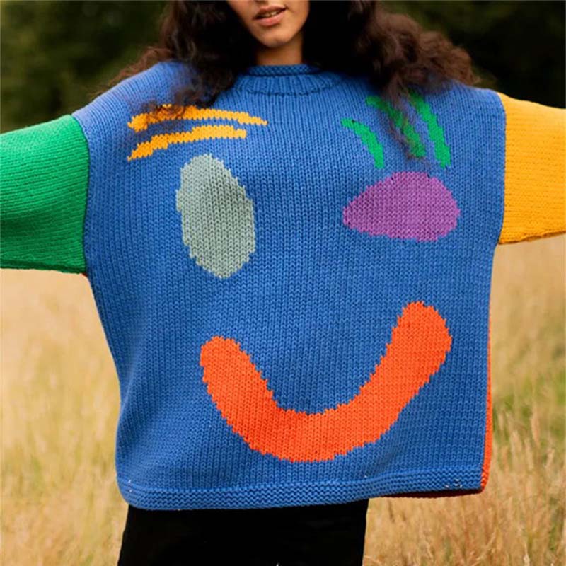 Smiley Casual Knit Sweater