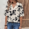 Casual Leaf Print Blouse