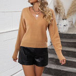 Casual Solid Colour Knit Sweater