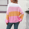 Casual Colour Block Knit Sweater