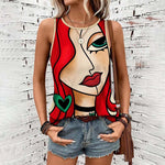 Casual Abstract Print Tank Top