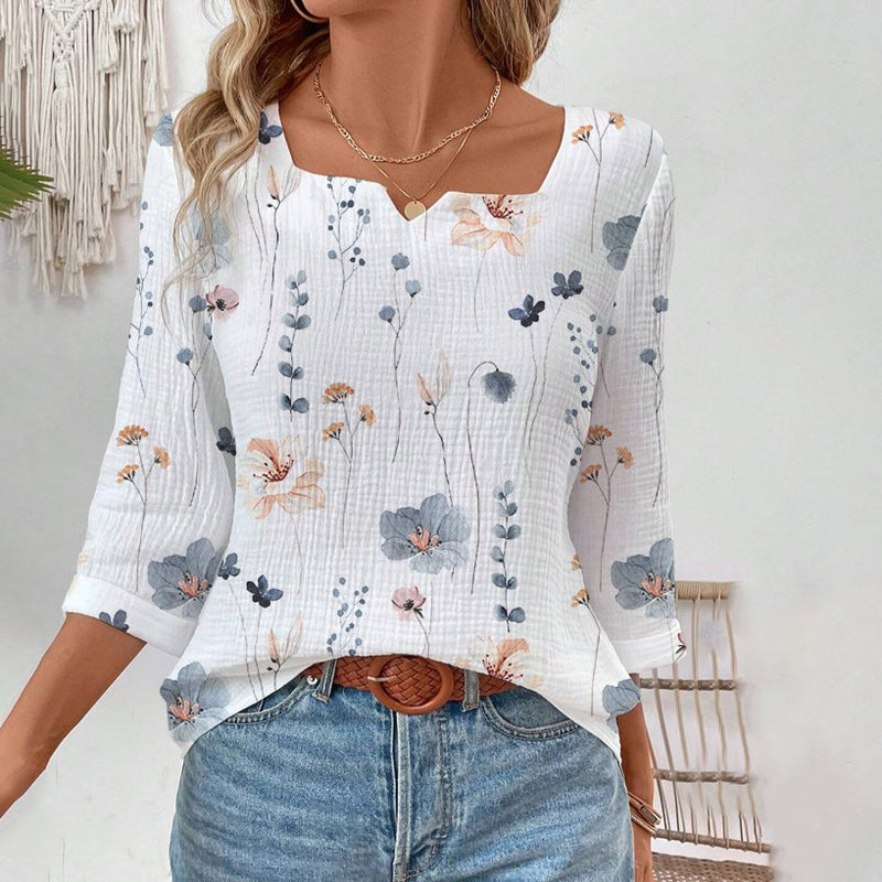 Elegant Floral Print Blouse