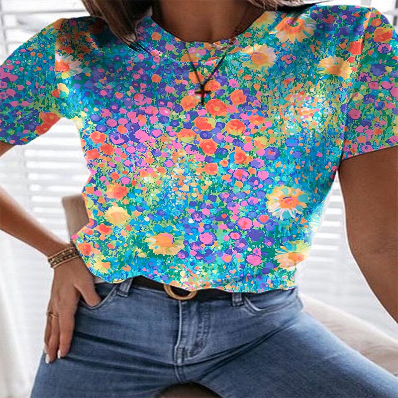 Colourful Floral Print T-Shirt