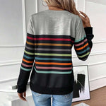 Casual Colourful Striped Sweatshirt