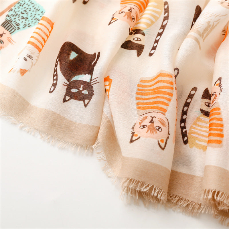 Creative Cat Print Scarf