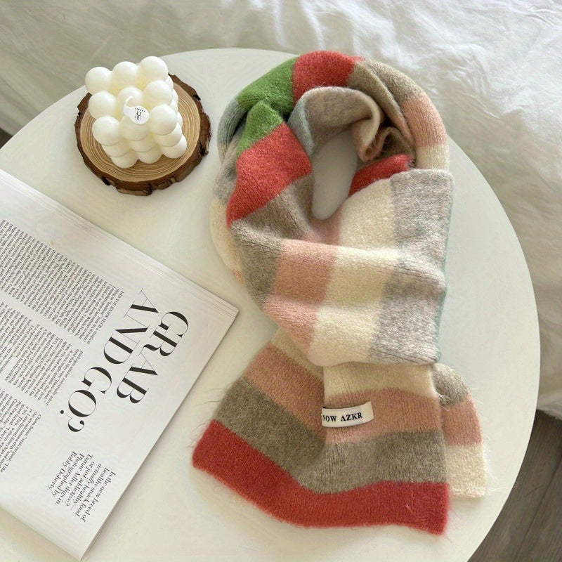 Colourful Striped Warm Scarf