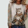 Casual Cat Print T-Shirt