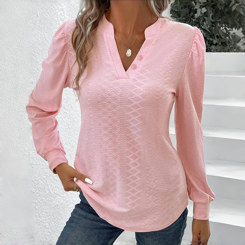 Solid Colour Casual Blouse