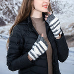 Striped Knitted Gloves