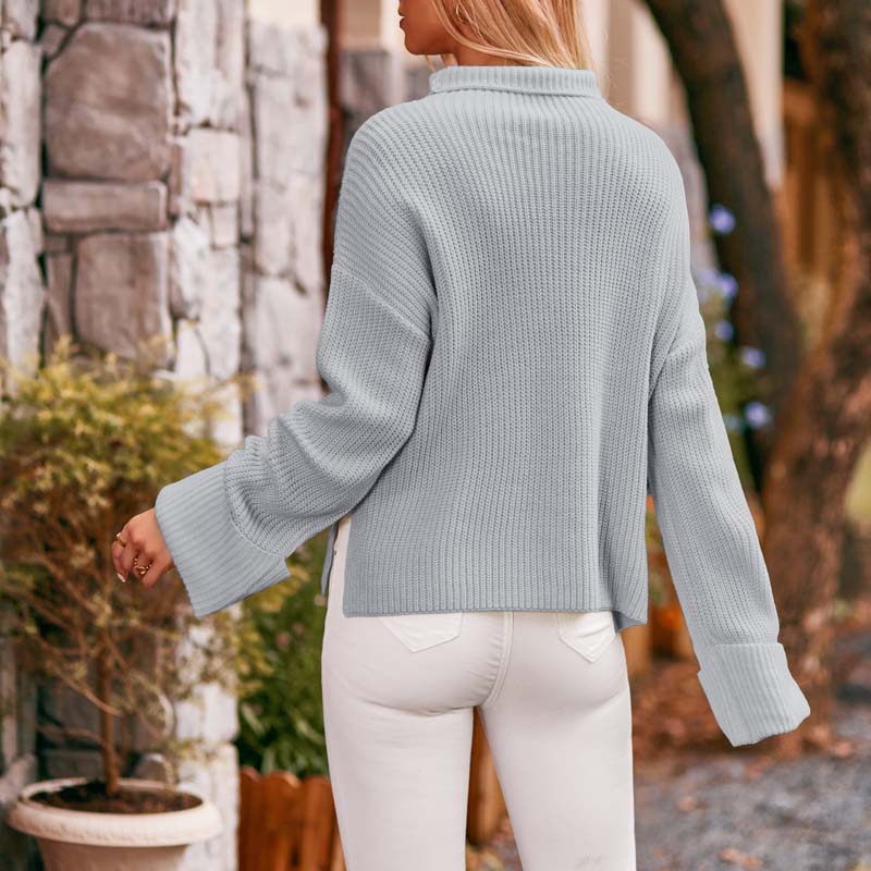 Casual Solid Colour Knit Sweater