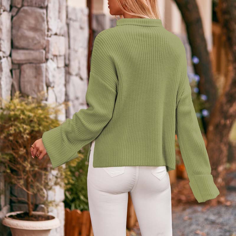 Casual Solid Colour Knit Sweater