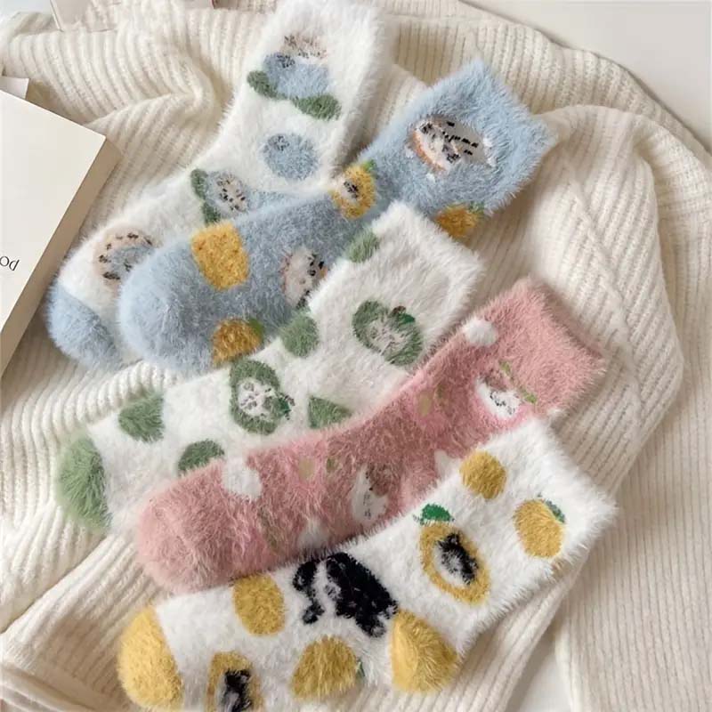 Cartoon Cat Plush Socks