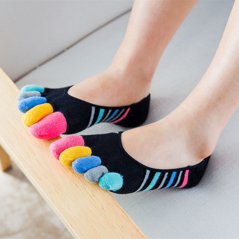 Colorful Striped 5 Finger Socks