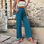 Solid Colour Casual Trousers