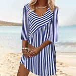 Casual Striped Patchwork Dress