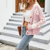 Casual Floral Knitted Cardigan