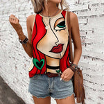 Casual Abstract Print Tank Top