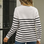 Casual Striped Knit Sweater