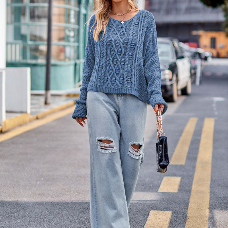 Casual Cable Knit Sweater