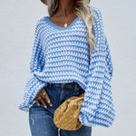 Casual Striped Knit Sweater