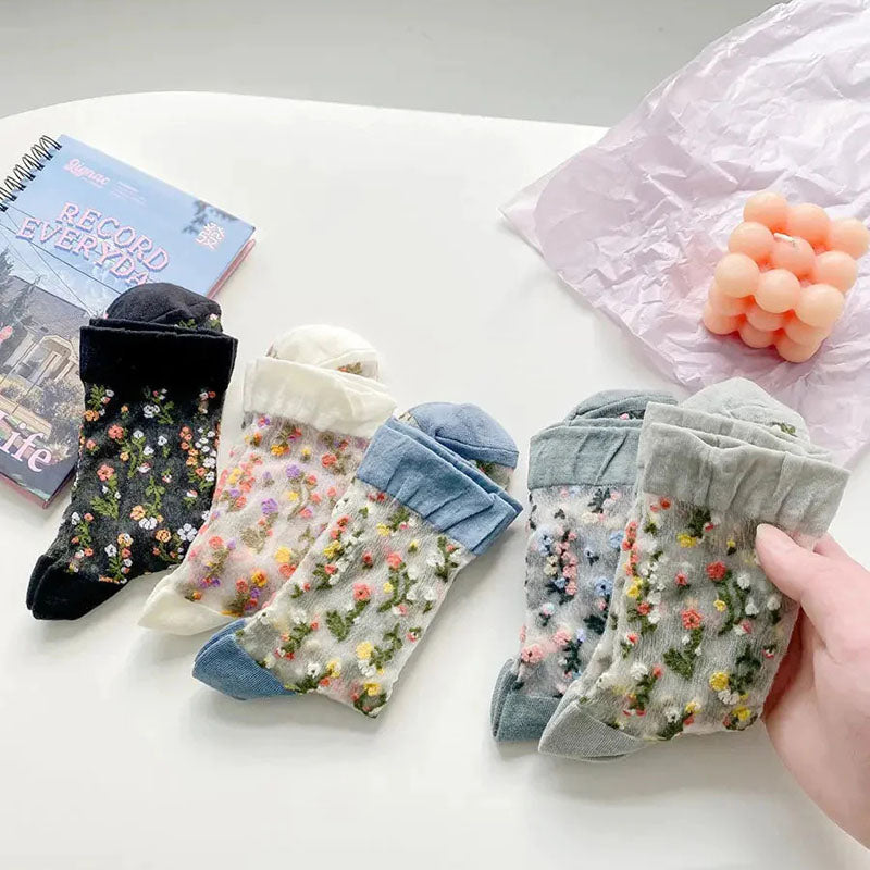 Breathable Floral Socks