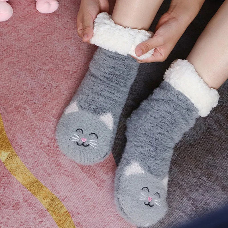 Cartoon Cat Plush Socks