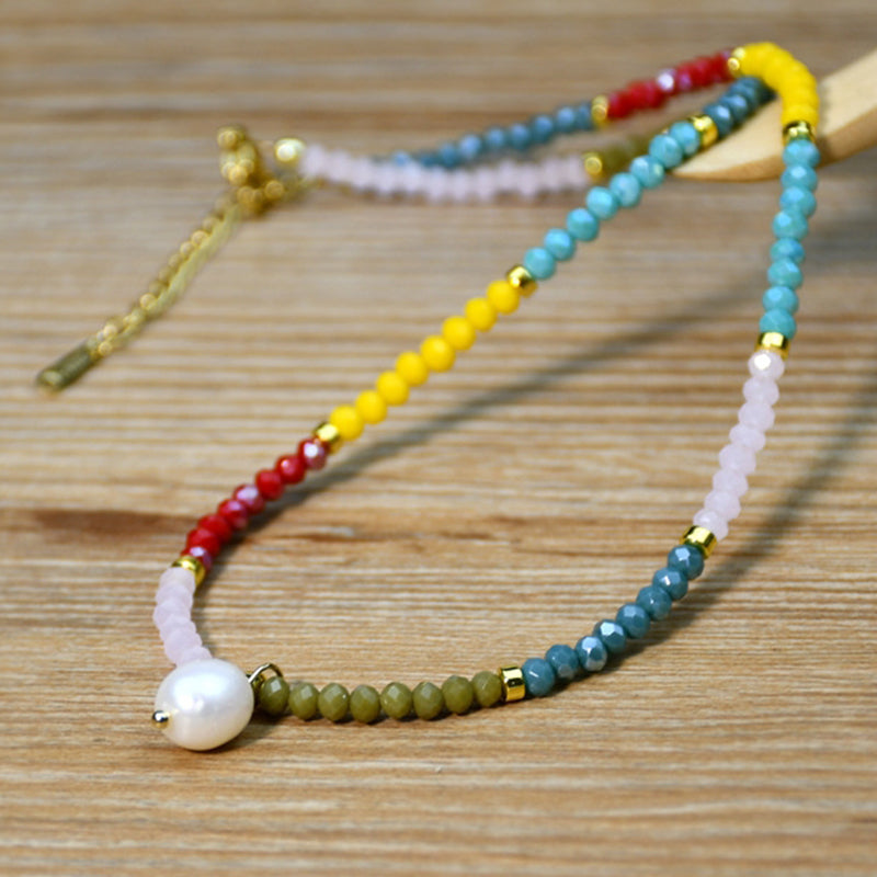 Colorful Beaded Pendant Necklace