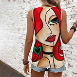 Casual Abstract Print Tank Top