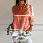 Colour Block Striped Blouse