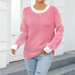 Casual Striped Knit Sweater