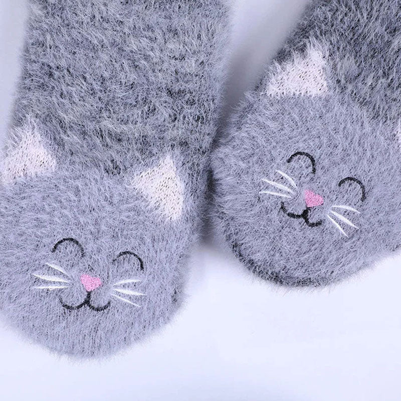 Cartoon Cat Plush Socks