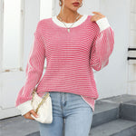 Casual Striped Knit Sweater