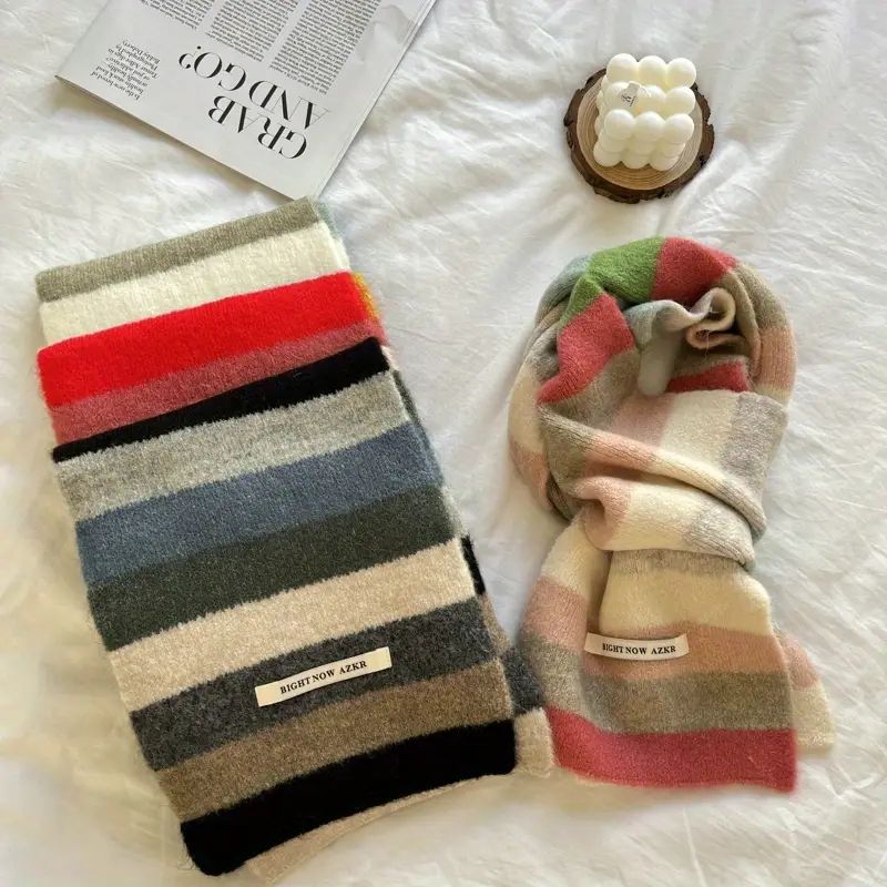 Colourful Striped Warm Scarf