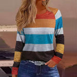 Colorful Striped Casual T-Shirt