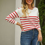 Casual Striped Knit Sweater