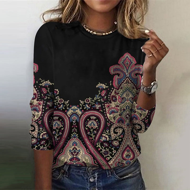 Vintage Ethnic Print T-Shirt