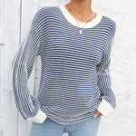 Casual Striped Knit Sweater