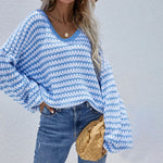 Casual Striped Knit Sweater