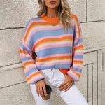 Casual Striped Knit Sweater