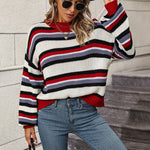 Casual Striped Knit Sweater