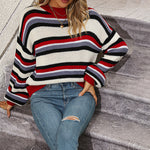 Casual Striped Knit Sweater