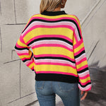 Casual Striped Knit Sweater