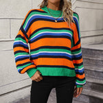 Casual Striped Knit Sweater