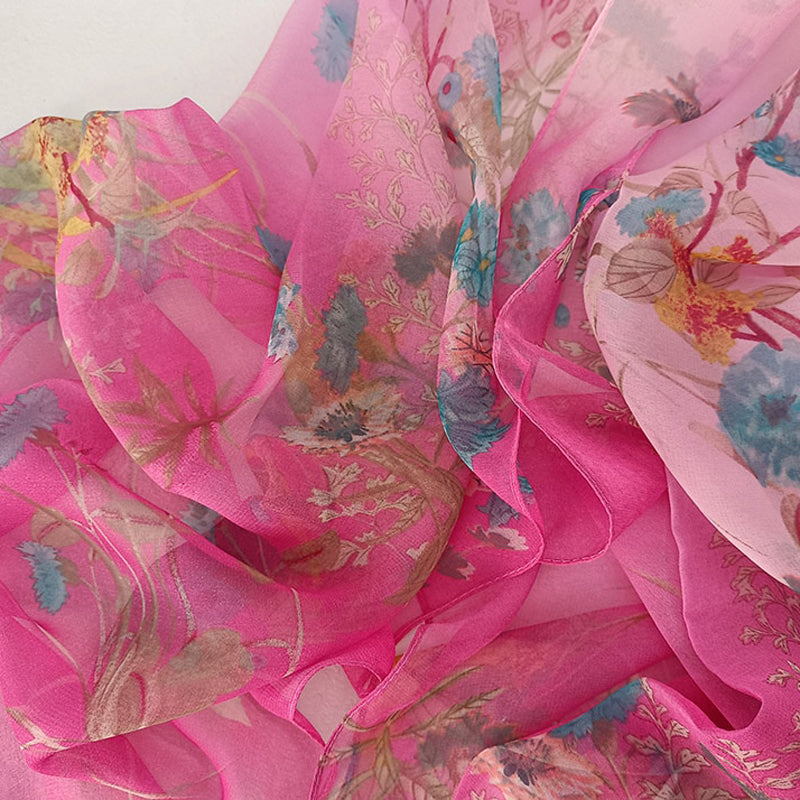 Vintage Floral Print Scarf