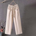 【Cotton and Linen】Solid Colour Casual Trousers