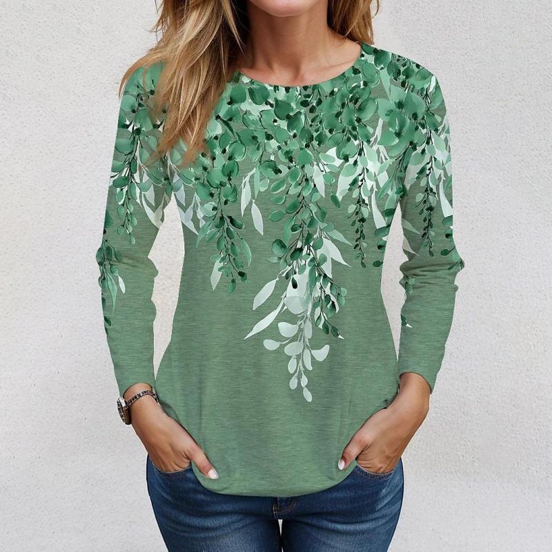 Vintage Leaf Print T-Shirt