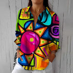 Colourful Abstract Print Blouse